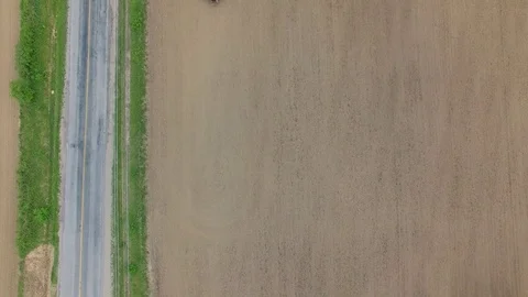 Tractor Plow Top Shot Stock Footage 83332615