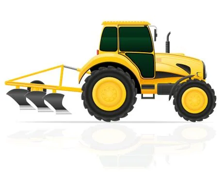 Tractor with plow vector illustration Stock Illustration