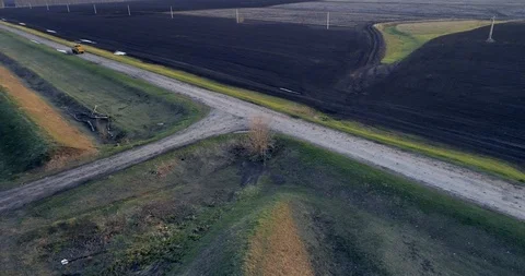 Tractor plowed field Stock Footage 89109739
