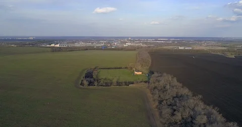 Tractor plowed field Stock Footage 89110332