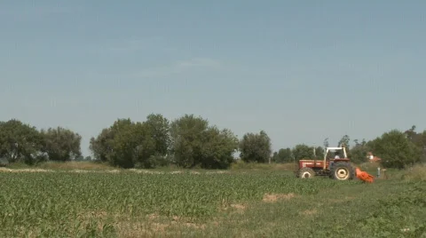Tractor plowing in farm Video stock 129208