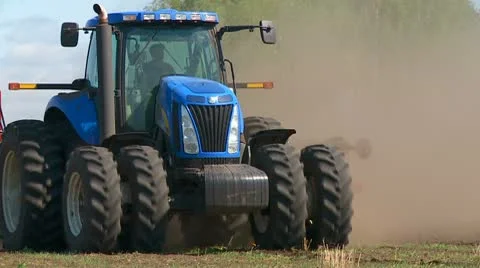 Tractor plowing field Video stock 8946002