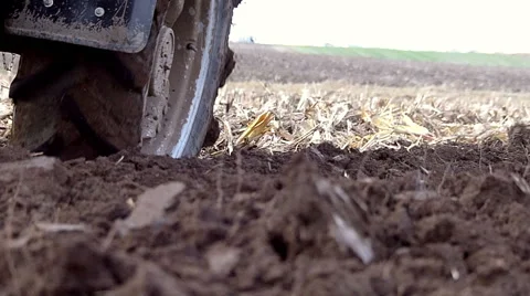 Tractor plowing field Stock Footage 48846435