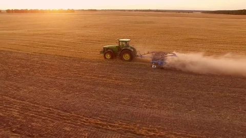 Tractor plowing field. Stock Footage 74407187
