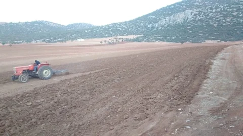 Tractor Plowing Field Video stock 91650910