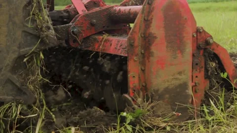 Tractor plowing the fields Stock Footage 236900354