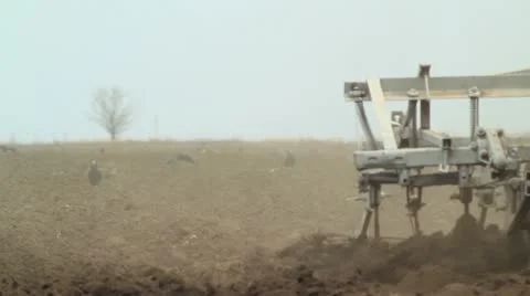 Tractor plowing 库存影片 22292897