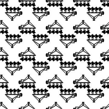 Tractor plowing pattern seamless vector Stock Illustration