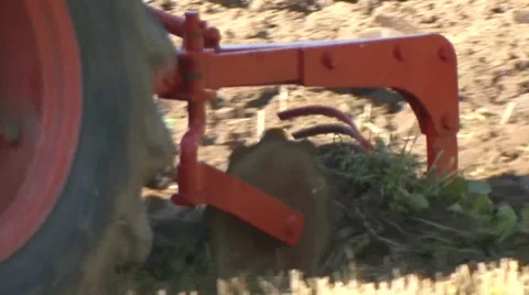 Tractor plowing on summer tillage Stock Footage 35455214