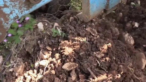 Tractor plowing the vines Stock Footage 83873799