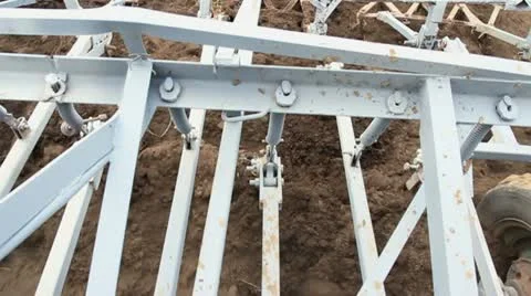 Tractor Plows Cultivating Stock-Footage 22293508