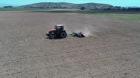 Tractor plows the field Stock Footage 270384143