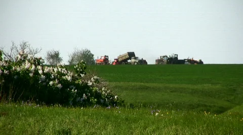 The tractor plows Stock Footage 856928