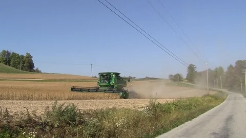 Tractor plows through field in rural Pennsylvania Stock-Footage 91055976