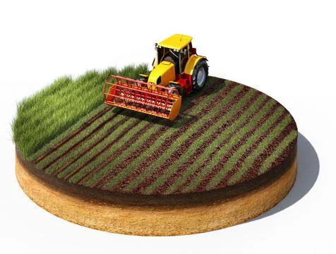 Tractor preparing land for sowing Stock Illustration