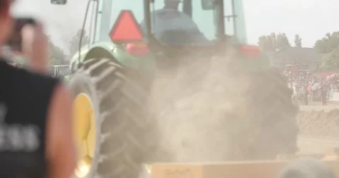 Tractor pull county fair slow motion Stock Footage 166326835