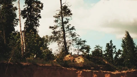 Tractor at the quarry slope Stock Footage 91913549