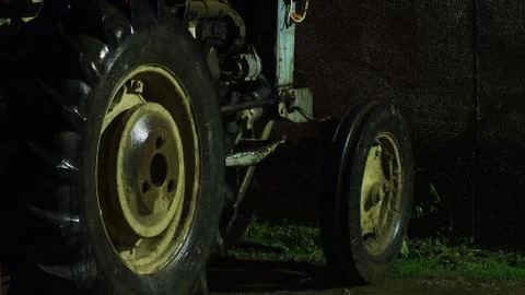 Tractor in the rain Stock Photos