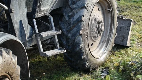 Tractor rear wheel Stock Footage 118904851
