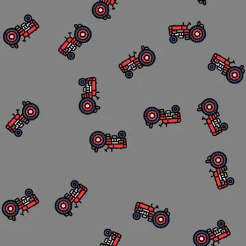Tractor redneck vector seamless pattern Stock Illustration