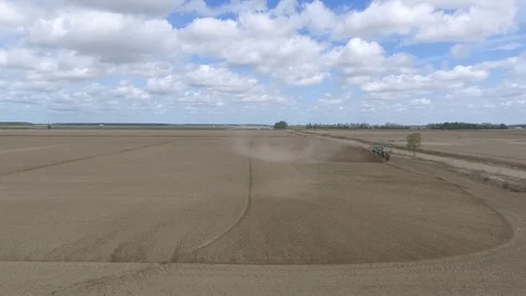 Tractor in rice fields Stock Footage 92372222