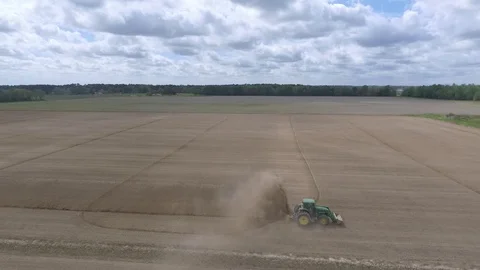 Tractor in rice fields Stock Footage 92373204
