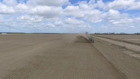 Tractor in rice fields Stock Footage 92373375