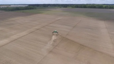 Tractor in rice fields Stock Footage 92373832