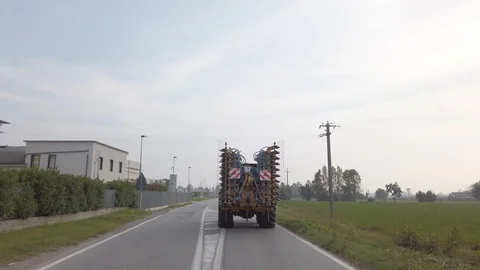 Tractor On The Road 1 Stock-Footage 126178487