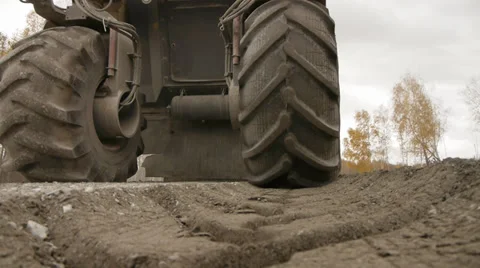 Tractor on the road Stock Footage 31748457