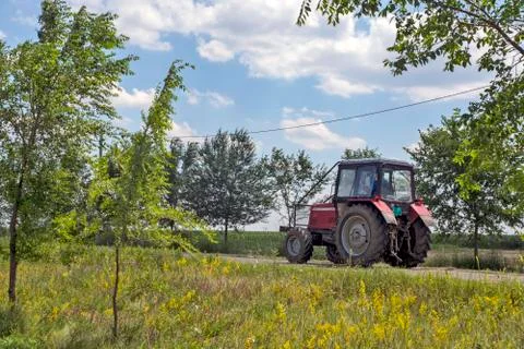 Tractor on the road Stock Photos