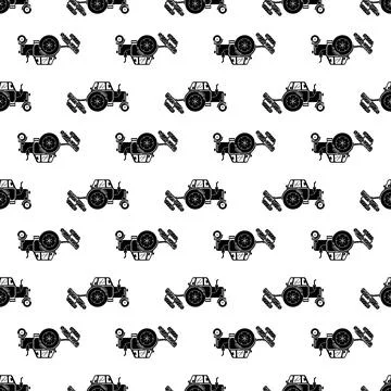 Tractor roller equipment pattern seamless vector Stockillustratie