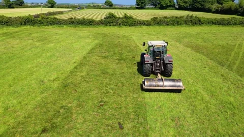 Tractor Rolling, close rear, above Stock Footage 243029724