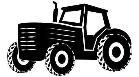 Tractor silhouettes isolated on white background. Clipart. Tractor silhoue... Stock Photos