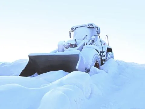Tractor in the snow Stock Photos