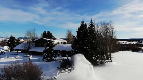 Tractor Snowblower 库存影片 105443935