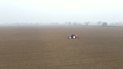 Tractor Sowing on a Field #1 Stock Footage 145958168
