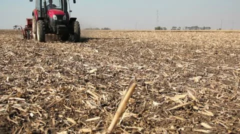 Tractor Sowing the Field Stock Footage 12350323
