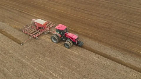 Tractor with a sowing unit Stock-Footage 146718593