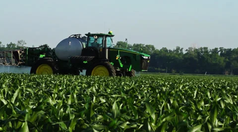 Tractor Sprayer Drive by Stock Footage 33066313