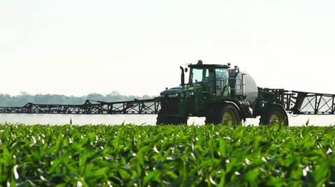 Tractor Sprayer Eye Level Stock Footage 33067198