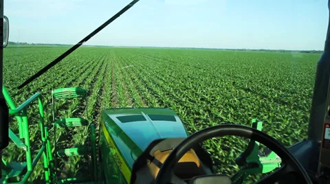 Tractor Sprayer onboard forward view Stock Footage 33066712