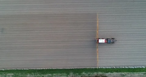 Tractor spraying weedkillers Stock Footage 149266853