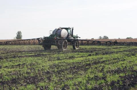 Tractor sprinklers Stock Photos