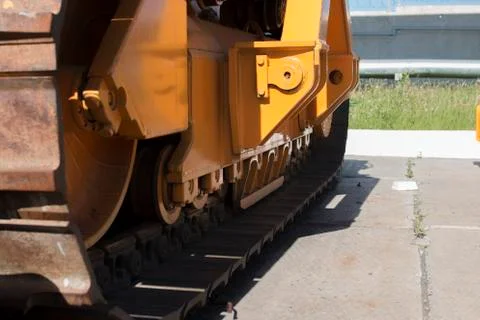 Tractor stands on the snow Stock Photos