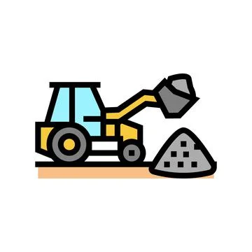 Tractor stone gravel loading machine color icon vector illustration Stock Illustration