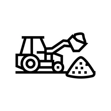 Tractor stone gravel loading machine line icon vector illustration Ilustración de archivo