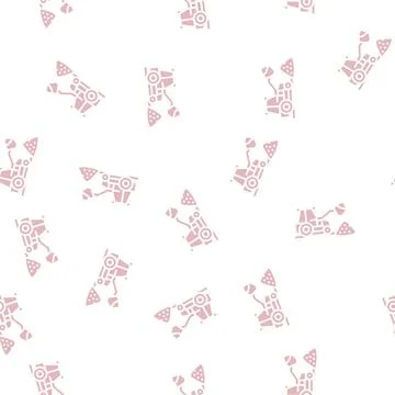 Tractor stone gravel loading machine glyph seamless pattern 스톡 일러스트