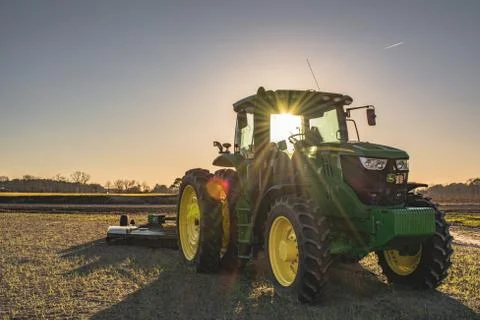 Tractor sunset Stock Photos