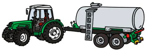 Tractor with a tank trailer Stock Illustration
